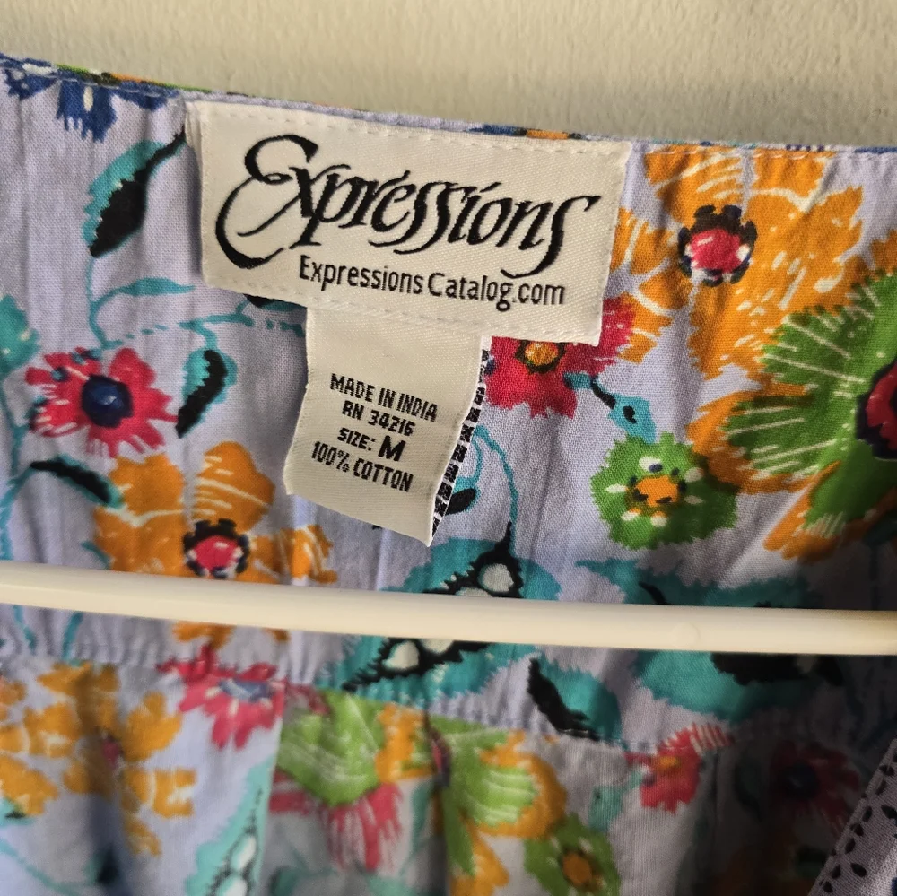 Expressions Cotton Mumu Lounge Dress With Pockets Medium - Picture 3 of 6